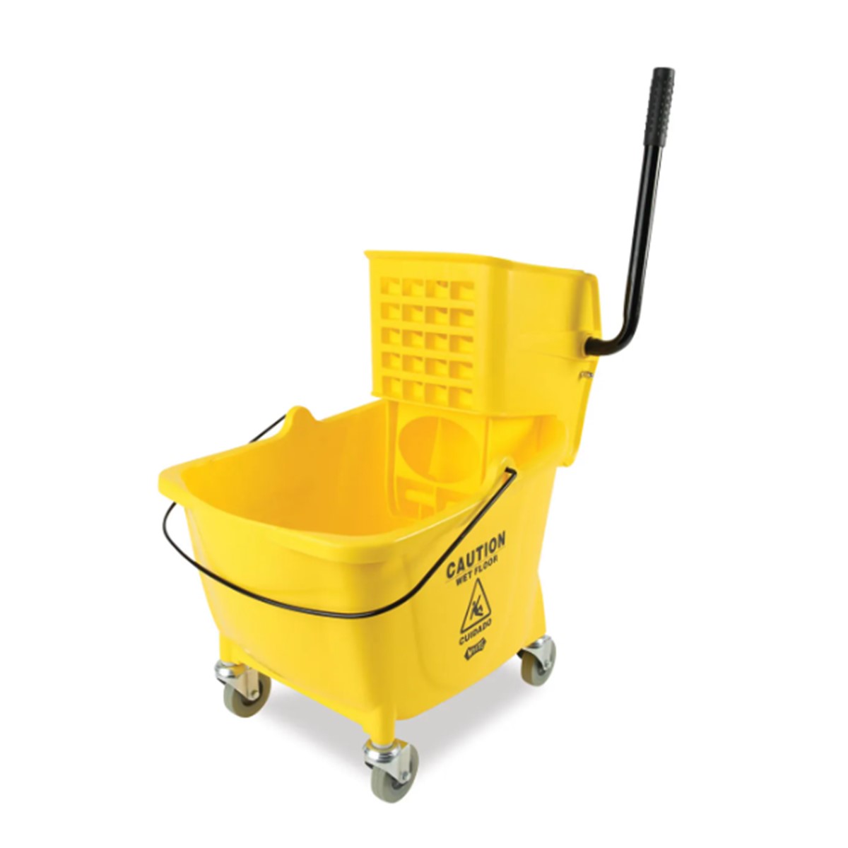 Pro-pac Side-squeeze Mop Wringer Bucket Combo, 8.75 Gal, Yellow - Key 