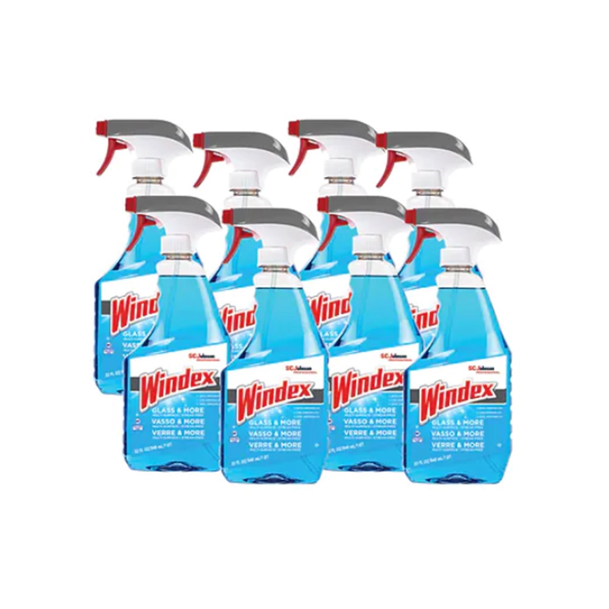 Windex Ammonia-D GLASS CLEANER, Fresh Scent, 32 oz Spray Bottle, 8/CASE -  Key Maintenance Supply